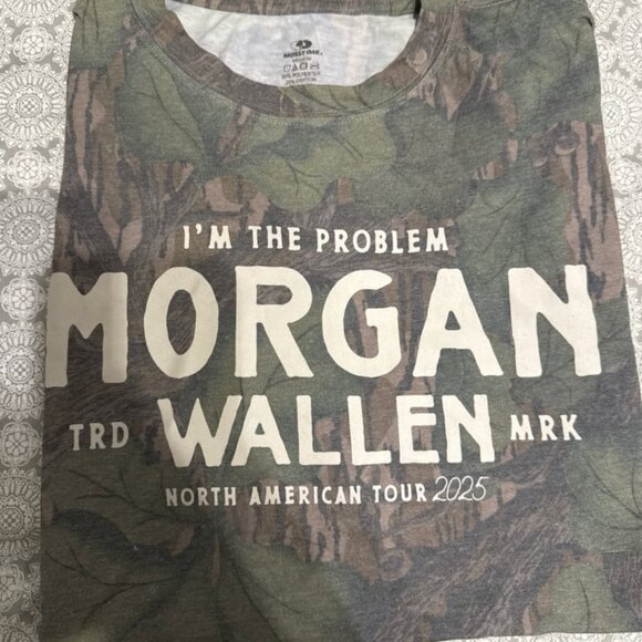 Morgan Wallen I’m The Problem Tour 2025 Official Merch Mossy Oak Camo Shirt XXL - Picture 1 of 2